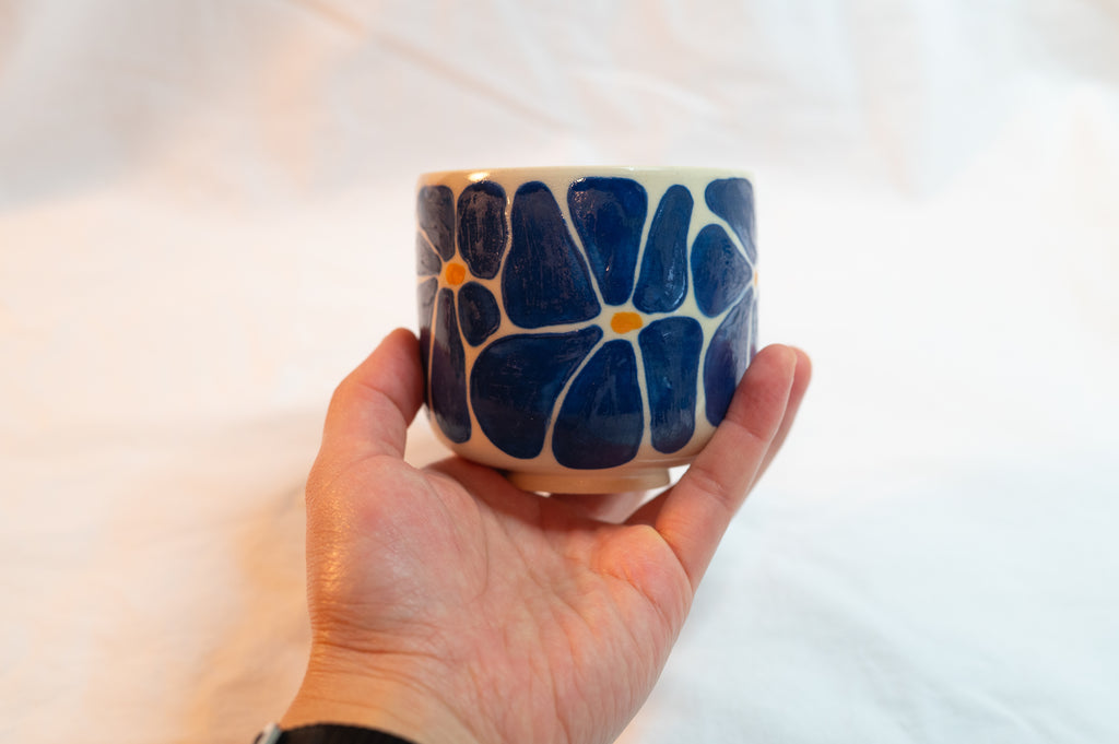 blue flower cup