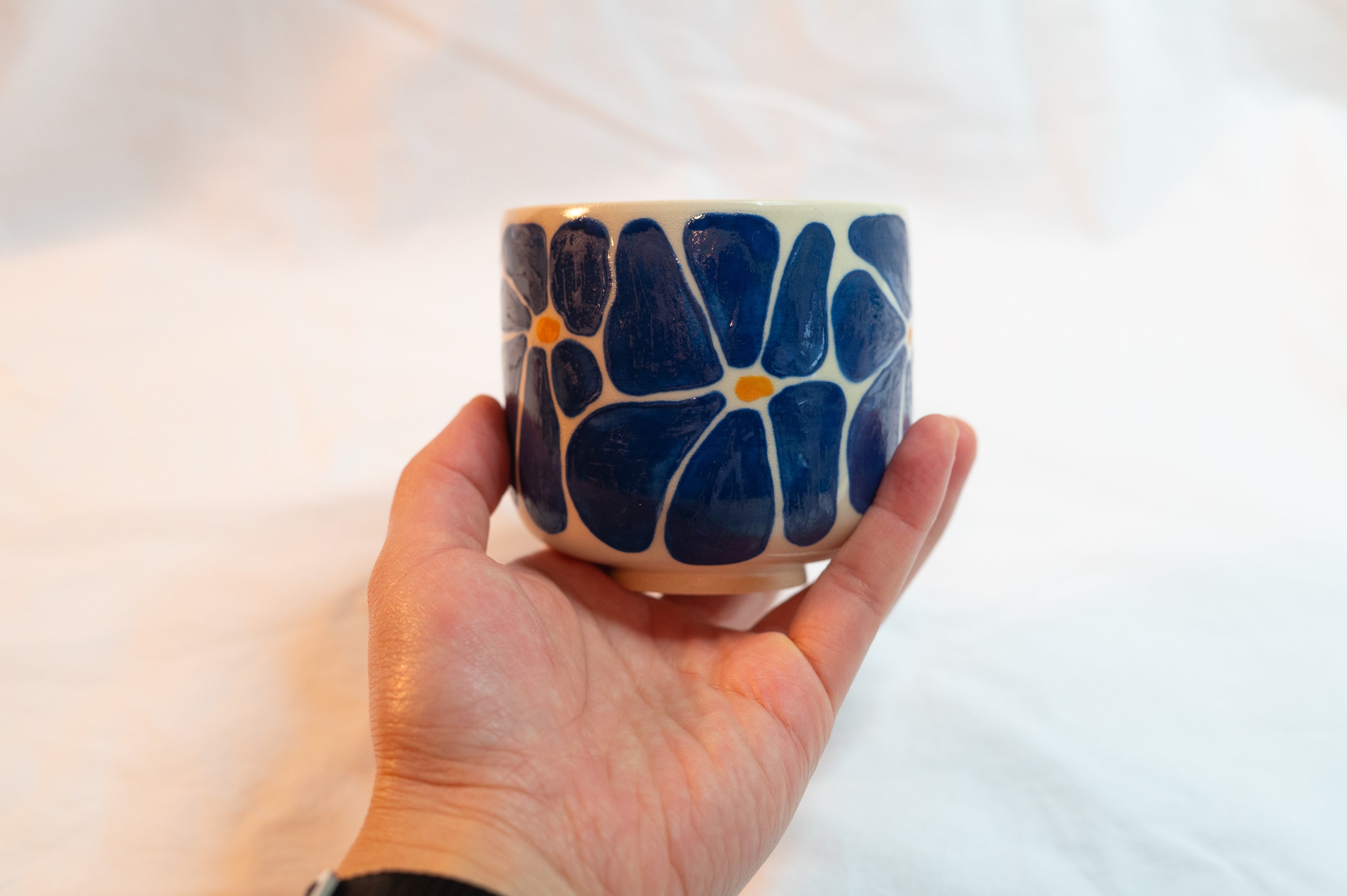 blue flower cup