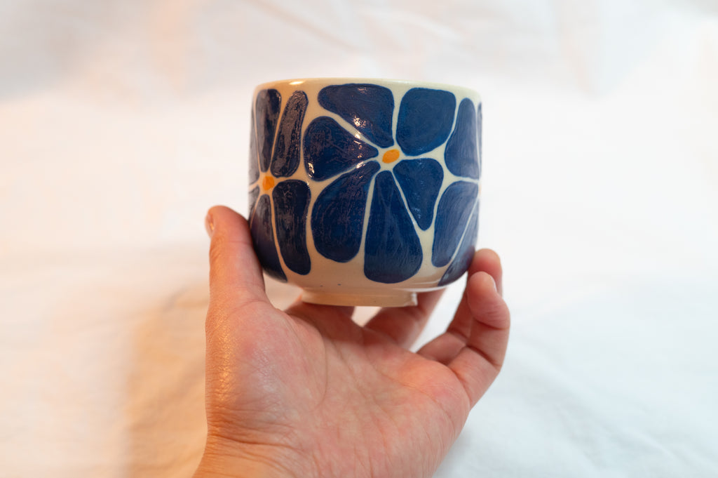 blue flower cup