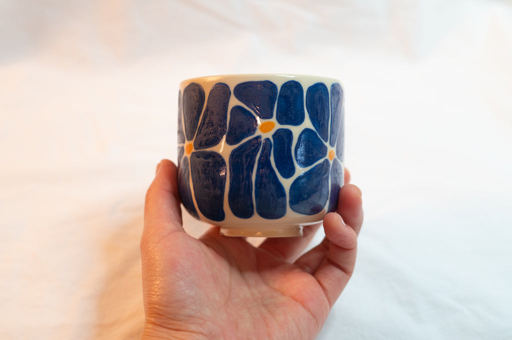 blue flower cup