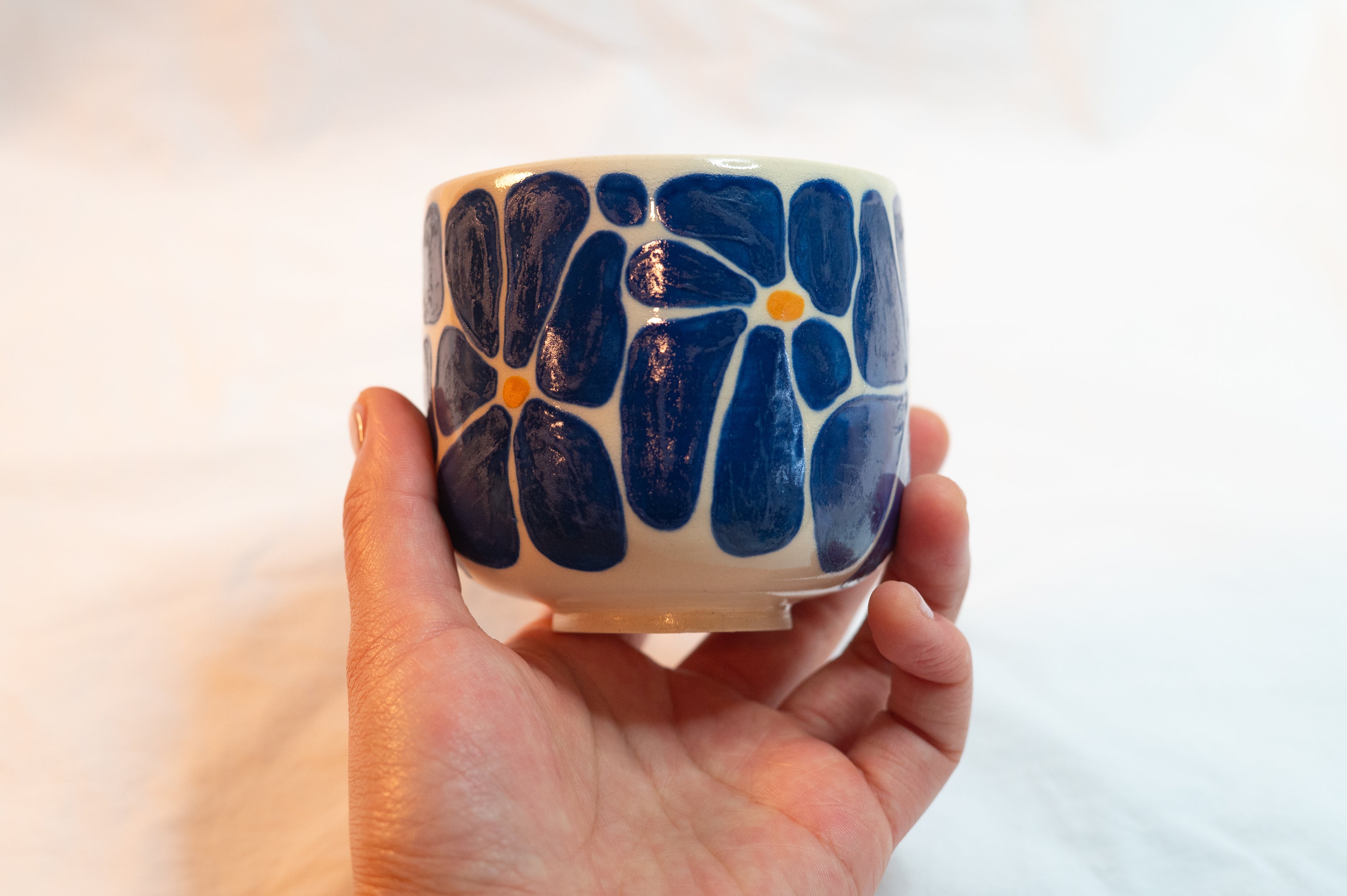 blue flower cup