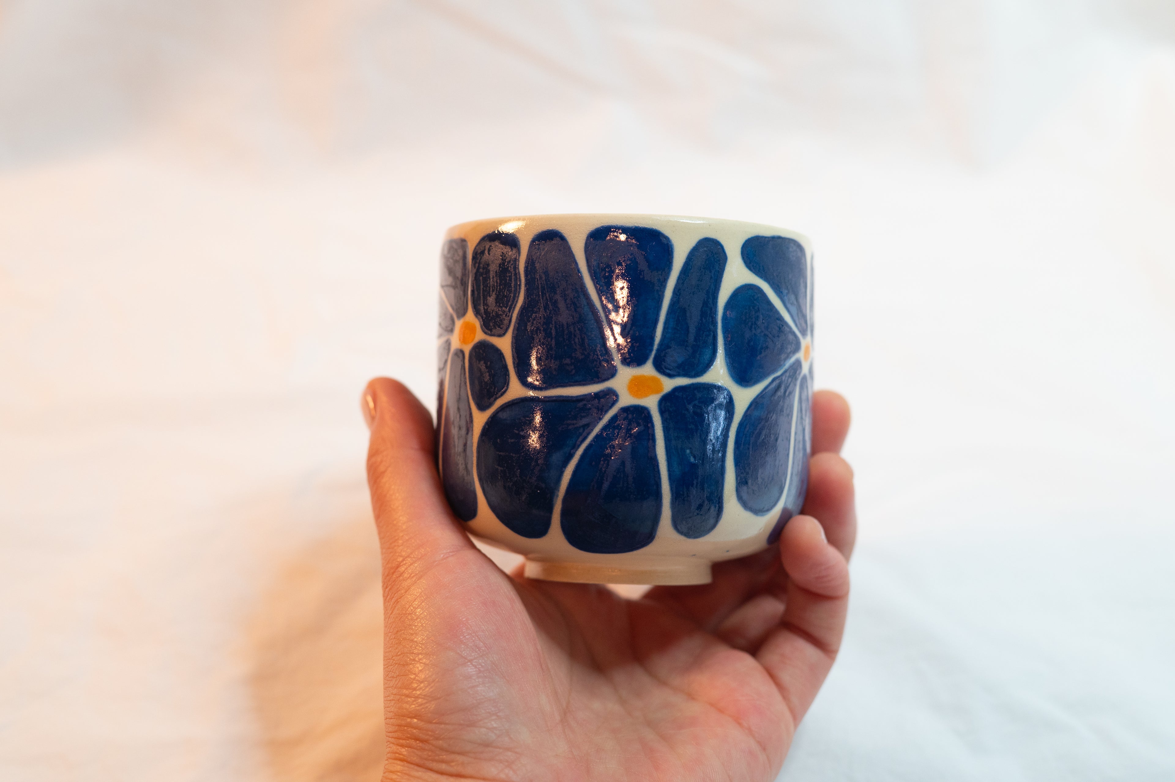 blue flower cup