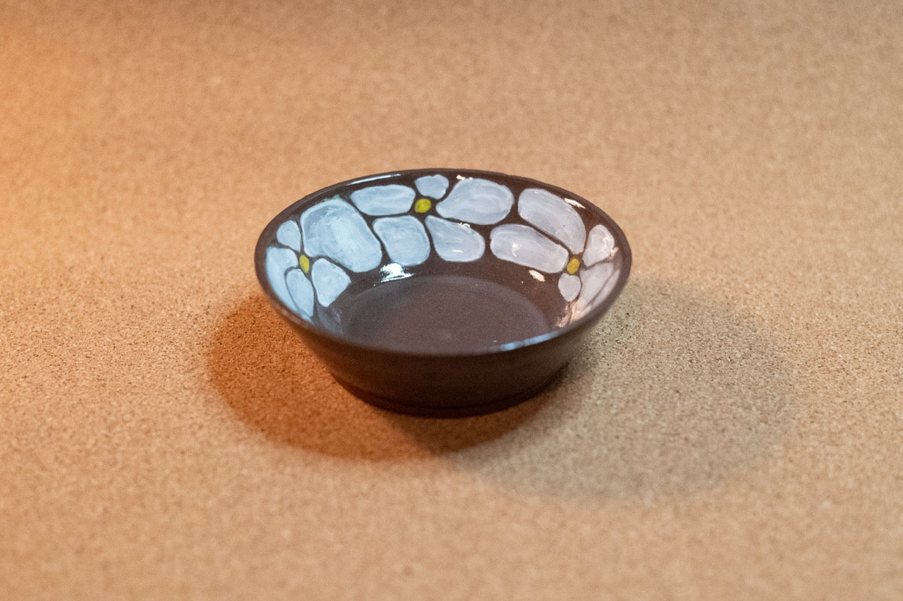 small brown floral bowl
