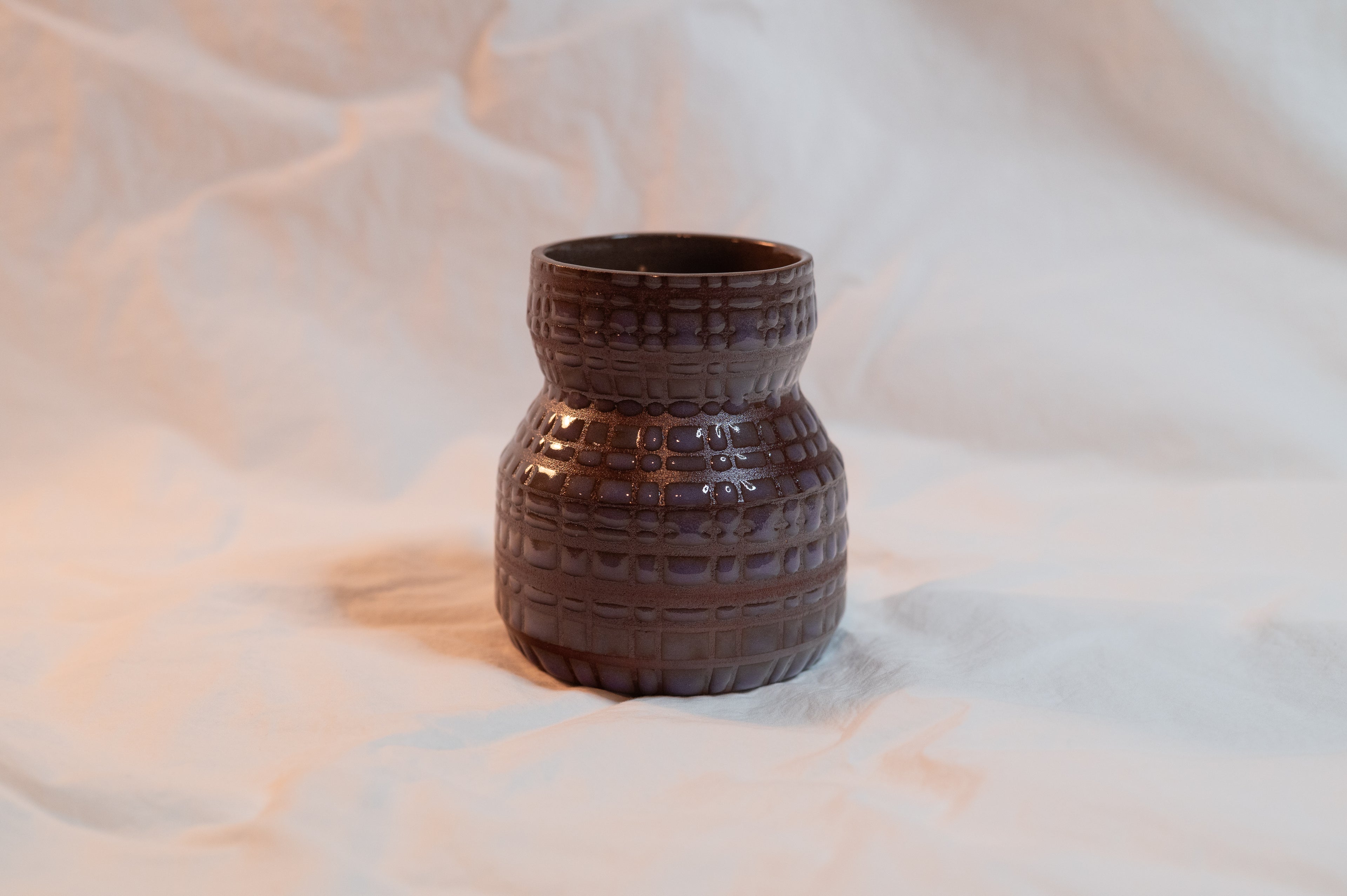 lilac grid vase