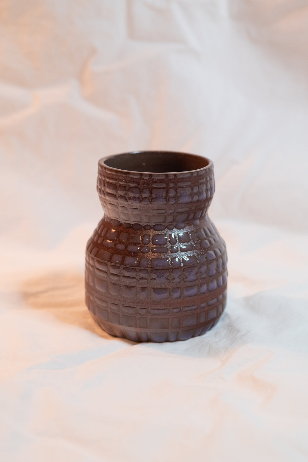 lilac grid vase