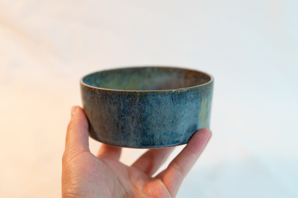 small dark blue bowl