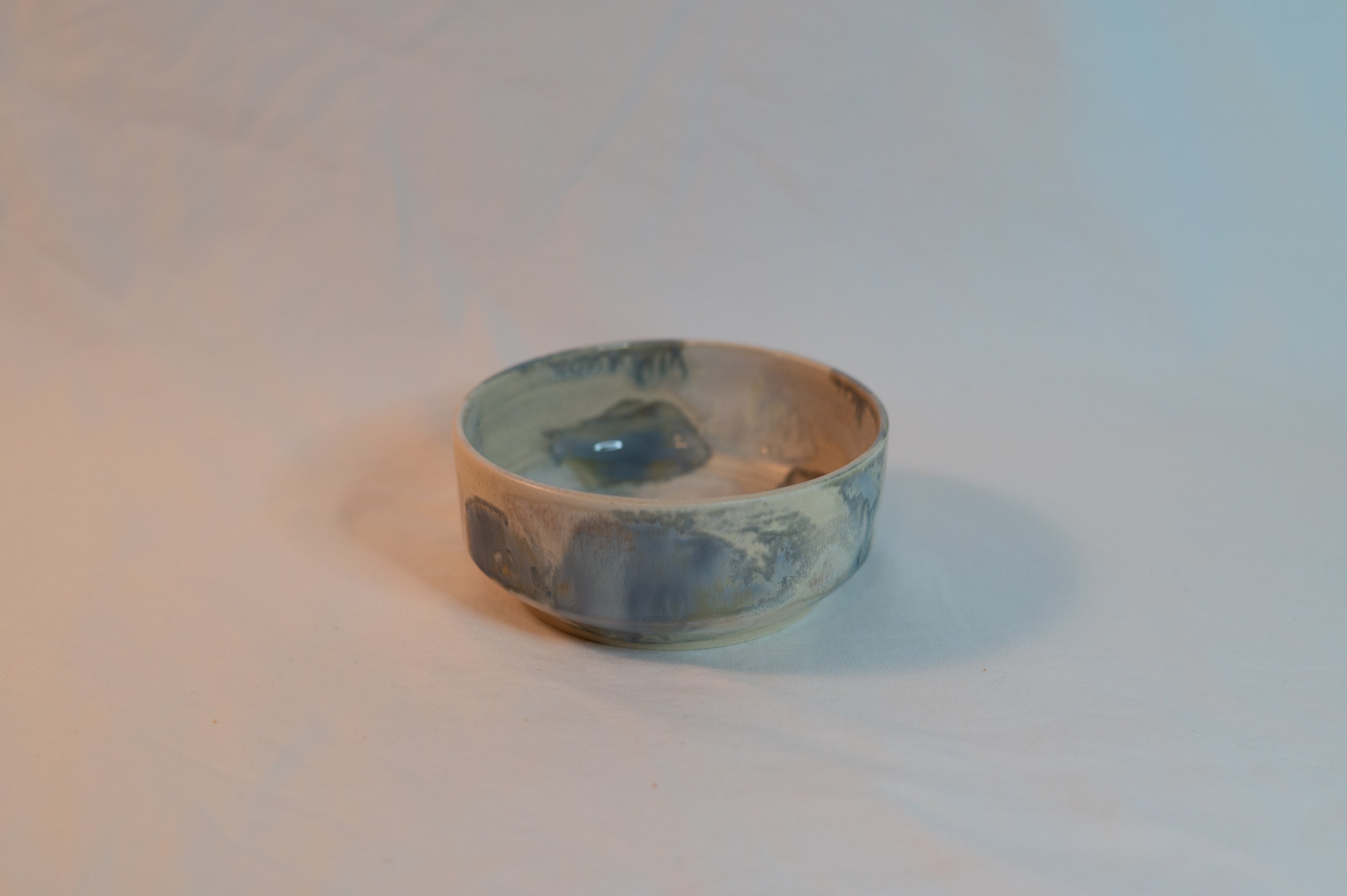 small marbled blue side bowl
