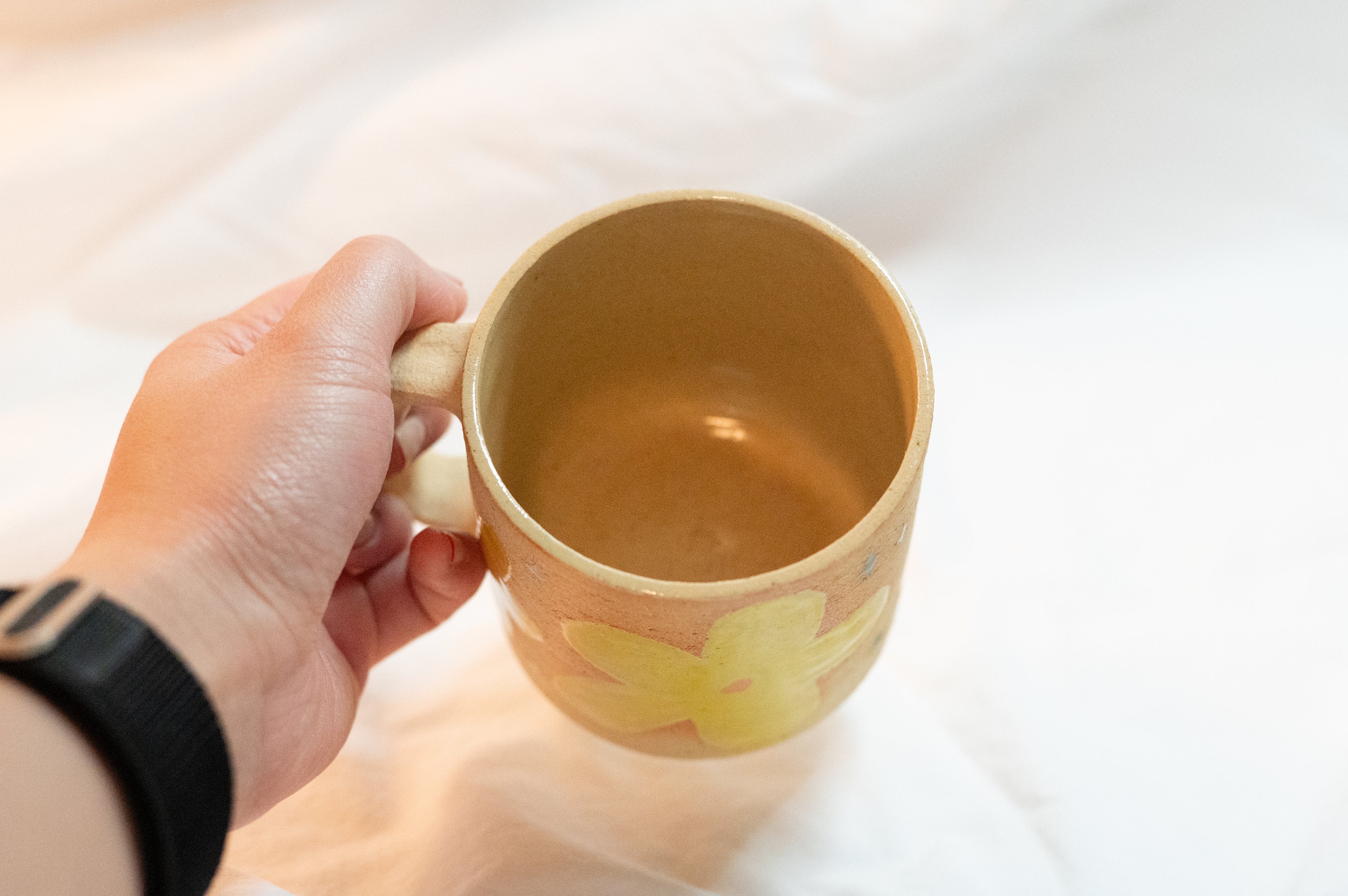 yellow flower mug